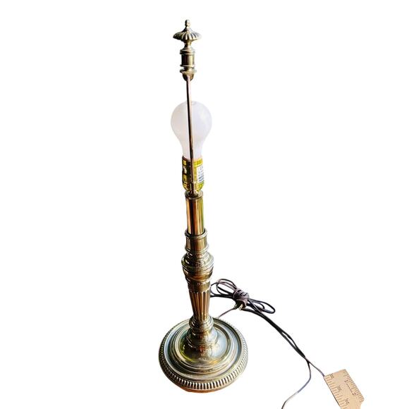 VINTAGE BRASS STIFFEL TABLE LAMP CANDLE STICK STYLE 24”H - Picture 3 of 11